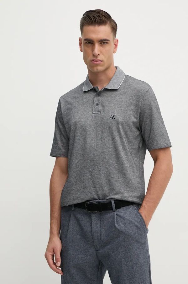 Armani Exchange Pamučna polo majica Armani Exchange boja: siva, melanž, 6DZFJP ZJM5Z