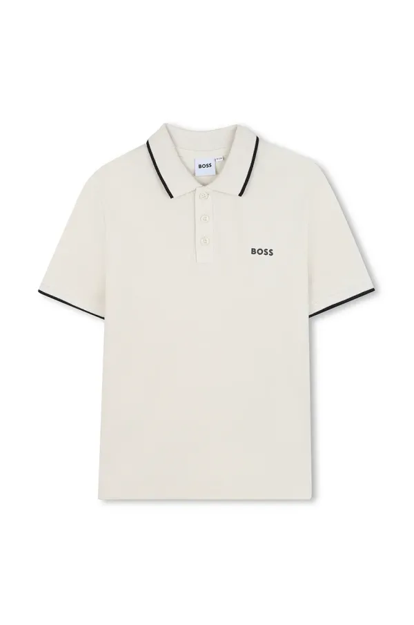 BOSS Pamučna polo majica BOSS boja: bež, bez uzorka, J52011