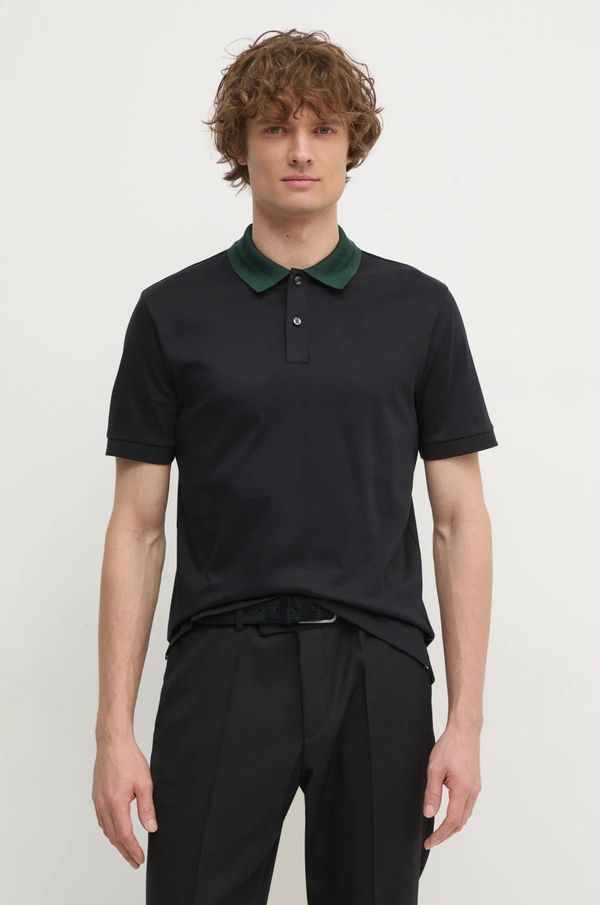 Boss Pamučna polo majica BOSS boja: crna, bez uzorka, 50521127