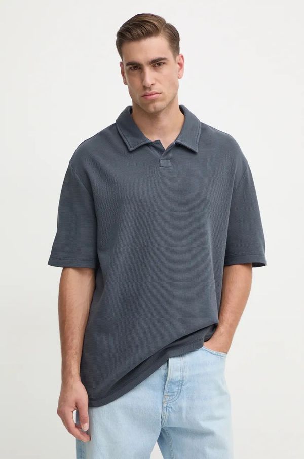 Calvin Klein Jeans Pamučna polo majica Calvin Klein Jeans boja: siva, bez uzorka, J30J326688