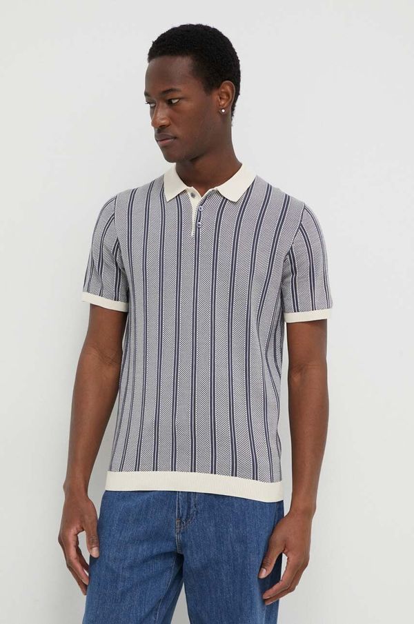 Drykorn Pamučna polo majica Drykorn boja: siva, s uzorkom