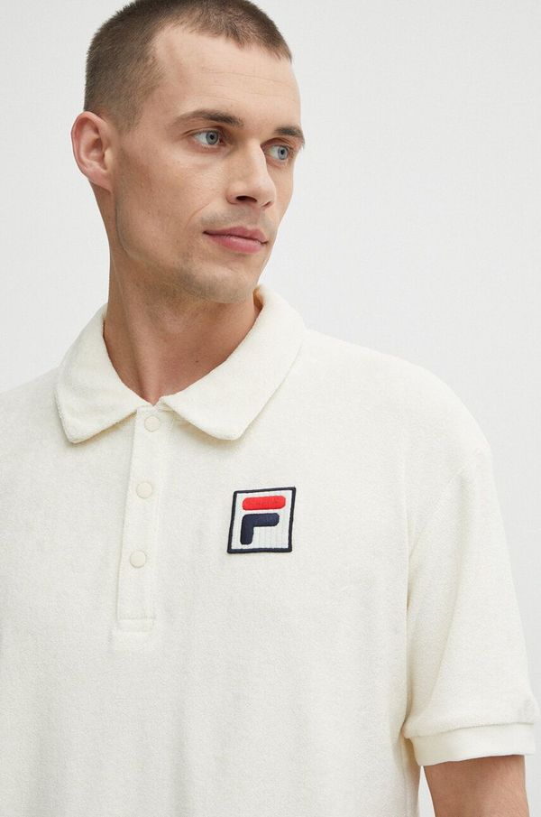 Fila Pamučna polo majica Fila Liverpool boja: bež, bez uzorka, FAM0650