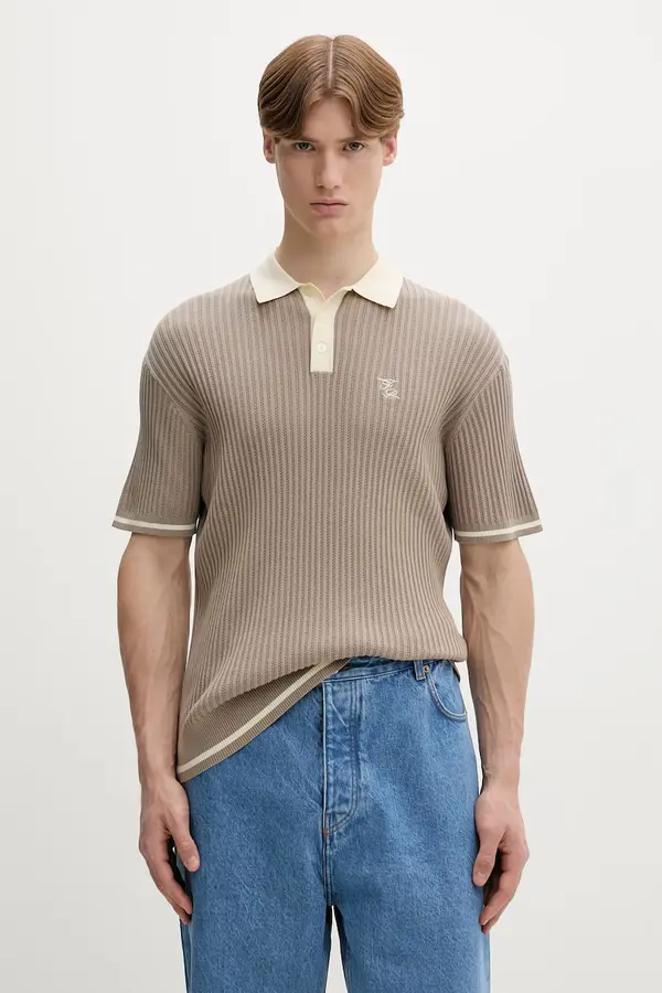 Filling Pieces Pamučna polo majica Filling Pieces Fine Knit Polo