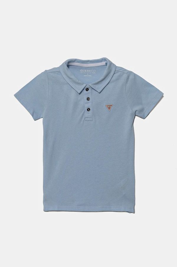 Guess Pamučna polo majica Guess bez uzorka, N2GP03 KAPY0