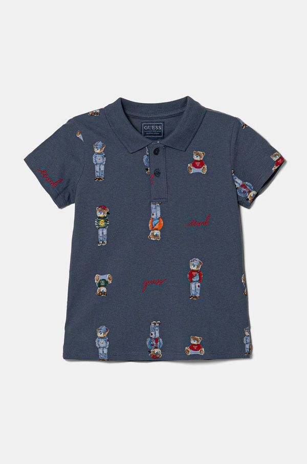 Guess Pamučna polo majica Guess boja: tamno plava, s uzorkom, N5RP02 KBV51
