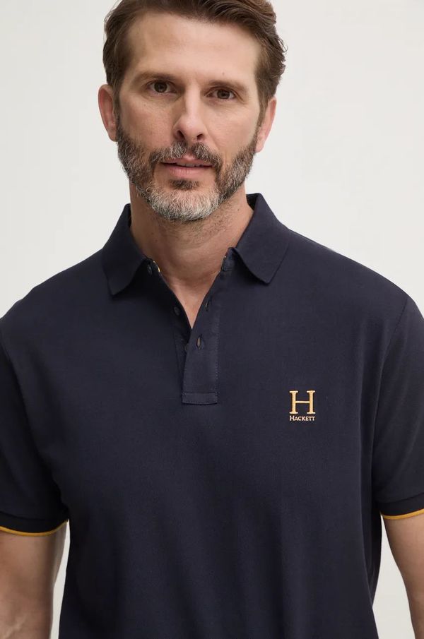 Hackett London Pamučna polo majica Hackett London boja: tamno plava, s aplikacijom, HM563354