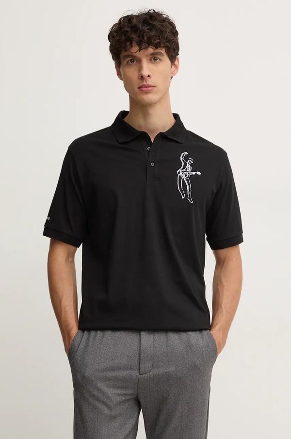 Karl Lagerfeld Pamučna polo majica Karl Lagerfeld boja: crna, s tiskom, 544225.745442