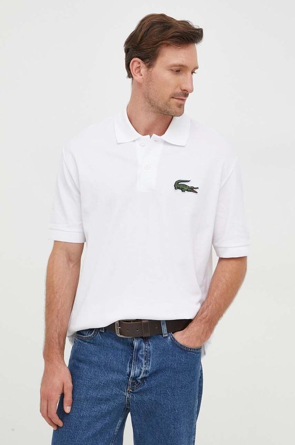 Lacoste Pamučna polo majica Lacoste boja: bijela, s aplikacijom