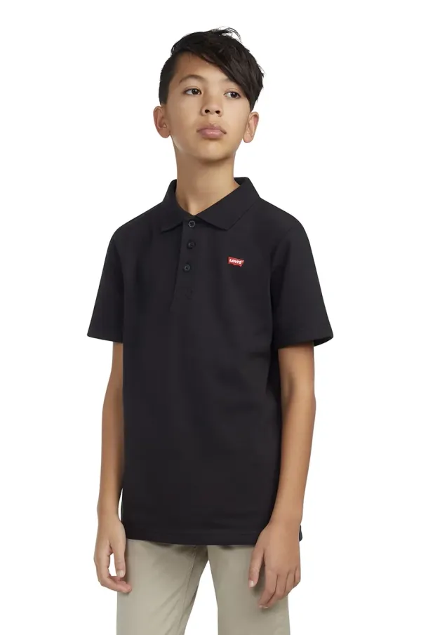 Levi's Pamučna polo majica Levi's BACK NECK TAPE POLO boja: crna, bez uzorka, 9EA893