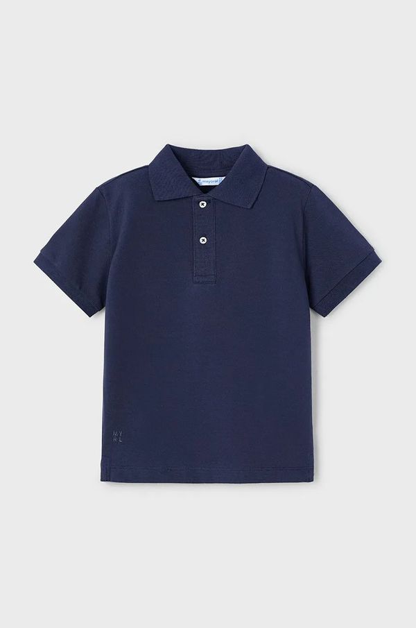 Mayoral Pamučna polo majica Mayoral boja: tamno plava, bez uzorka, 150