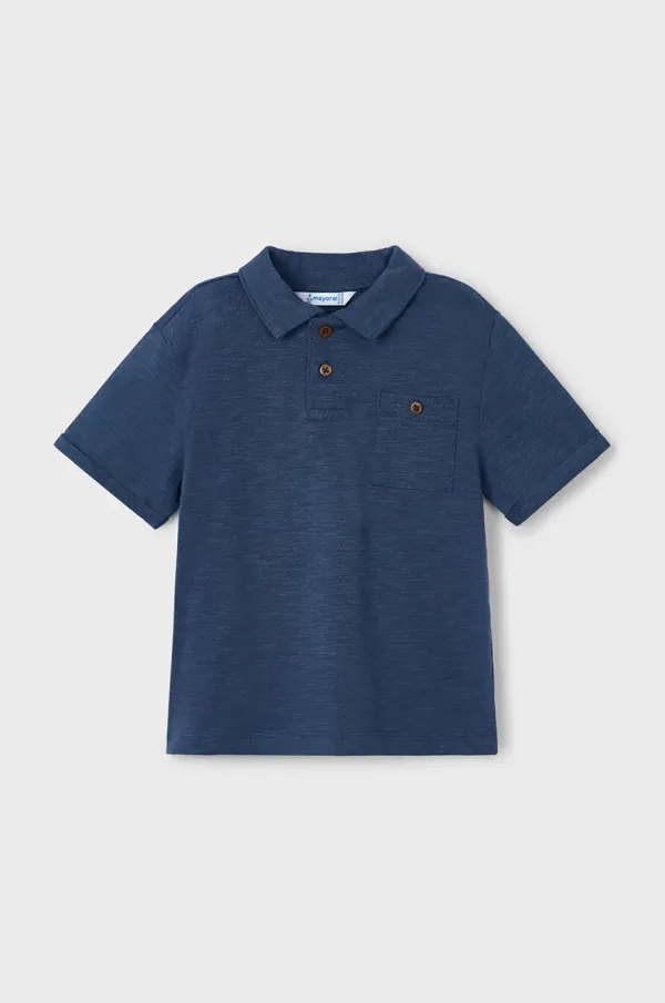 Mayoral Pamučna polo majica Mayoral boja: tamno plava, bez uzorka, 3109