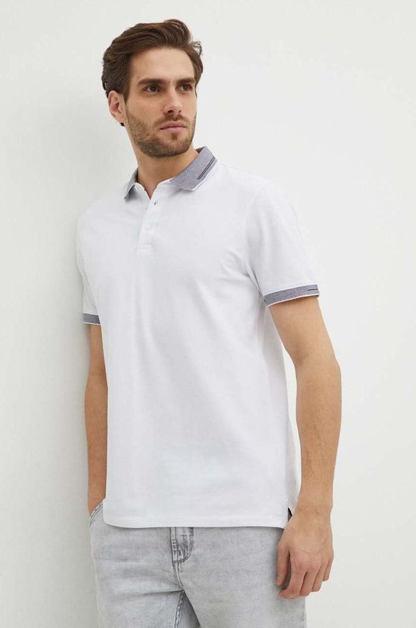 Medicine Pamučna polo majica Medicine za muškarce, boja: bijela, bez uzorka