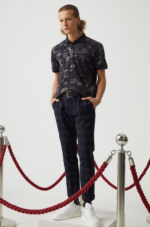 Medicine Pamučna polo majica Medicine za muškarce, boja: crna, s uzorkom