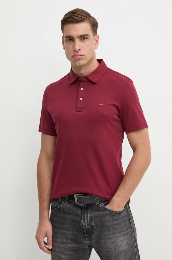 Michael Kors Pamučna polo majica Michael Kors boja: bordo, melanž