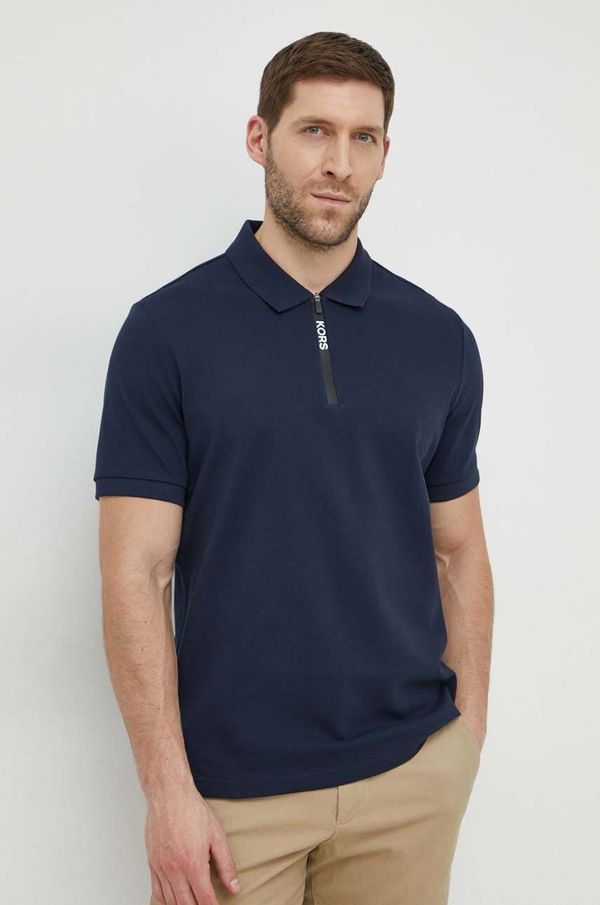 Michael Kors Pamučna polo majica Michael Kors boja: tamno plava, bez uzorka