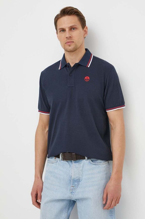 North Sails Pamučna polo majica North Sails boja: tamno plava, bez uzorka, 692455