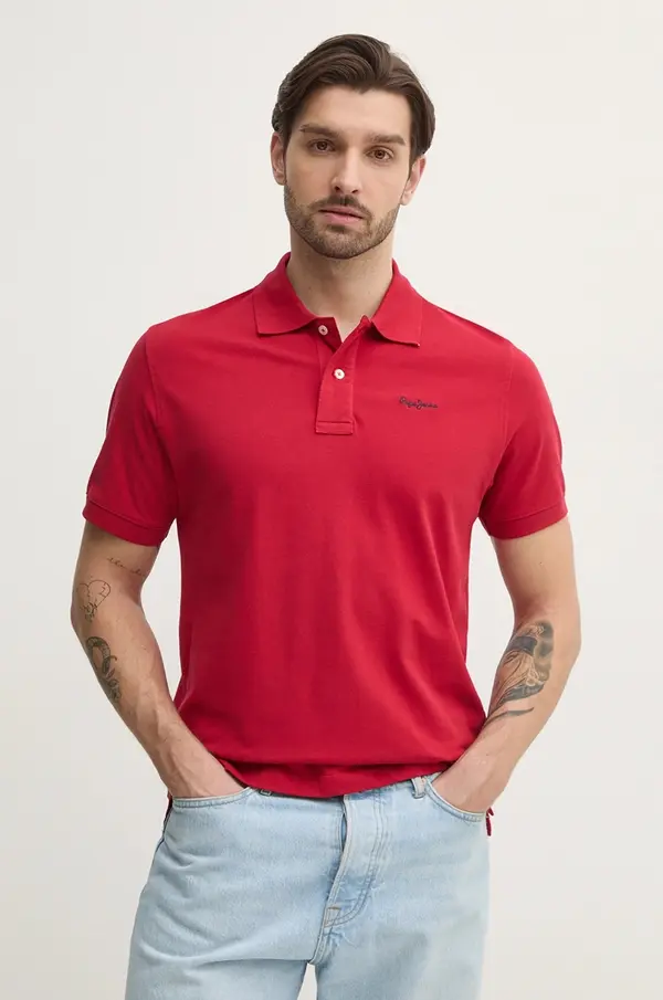 Pepe Jeans Pamučna polo majica Pepe Jeans ESSENTIAL POLO CONTRAST LOGO