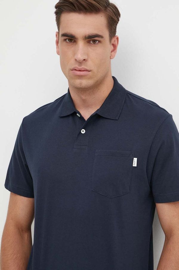 Pepe Jeans Pamučna polo majica Pepe Jeans HOLDEN boja: tamno plava, bez uzorka, PM542154