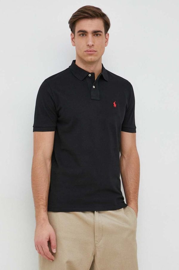 Ralph Lauren Pamučna polo majica Polo Ralph Lauren boja: crna, jednobojni model