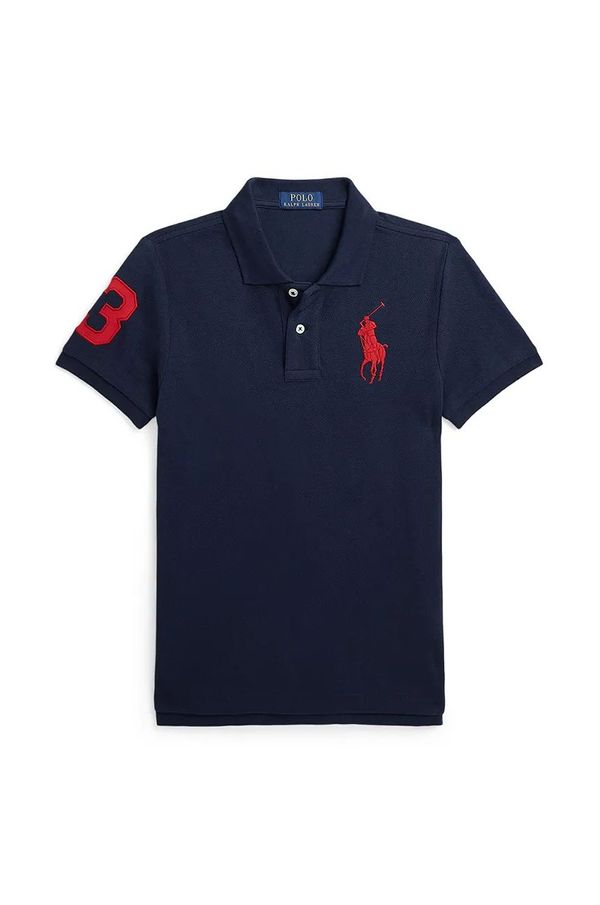 Polo Ralph Lauren Pamučna polo majica Polo Ralph Lauren boja: tamno plava, s tiskom, 323708861113