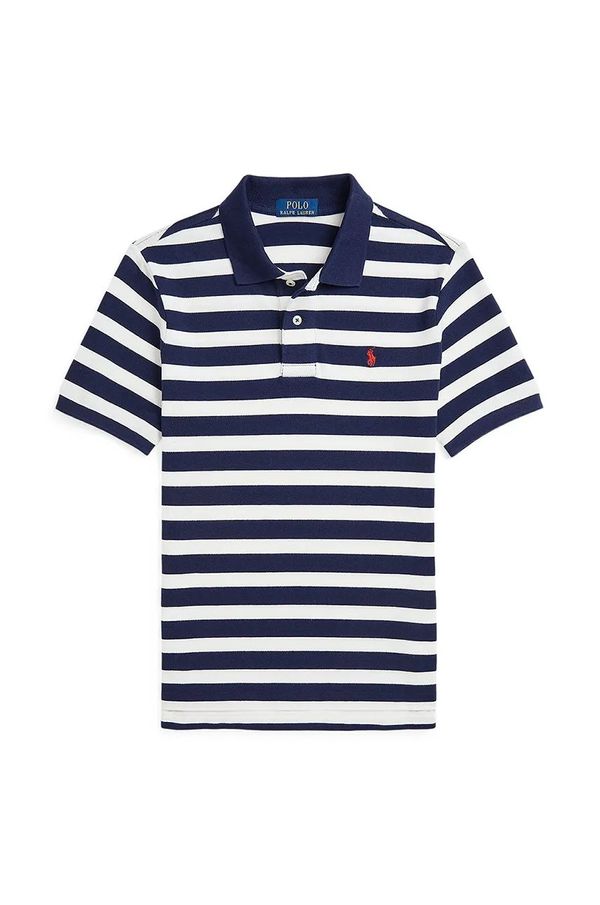 Polo Ralph Lauren Pamučna polo majica Polo Ralph Lauren boja: tamno plava, s uzorkom, 323958166001