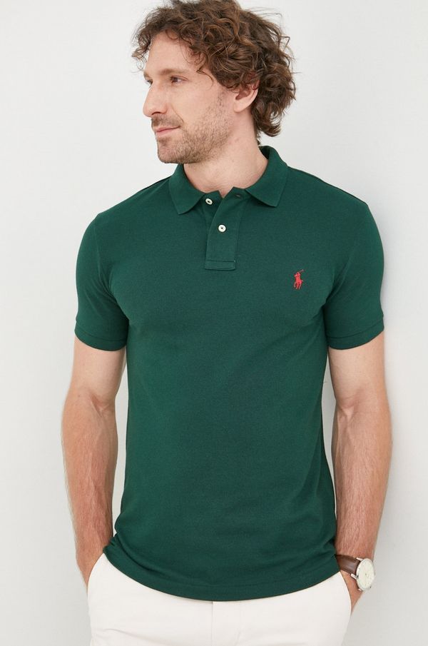 Ralph Lauren Pamučna polo majica Polo Ralph Lauren boja: zelena, jednobojni model