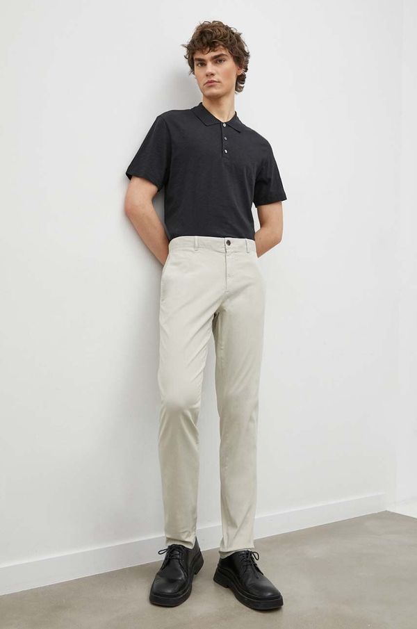 Theory Pamučna polo majica Theory boja: crna, bez uzorka