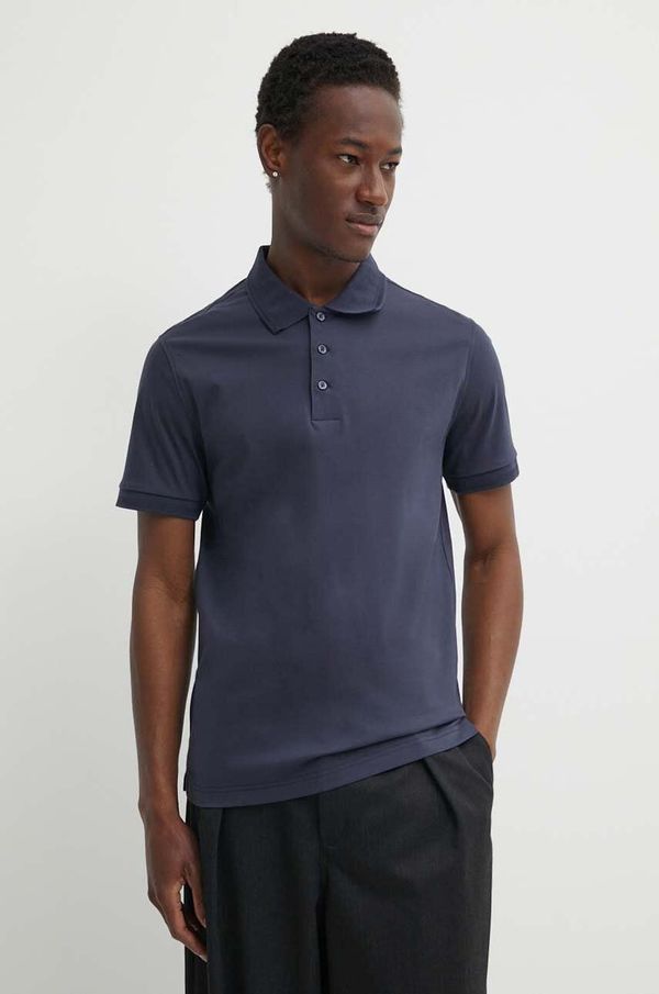 Tiger of Sweden Pamučna polo majica Tiger Of Sweden Riose boja: tamno plava, bez uzorka, T68882038