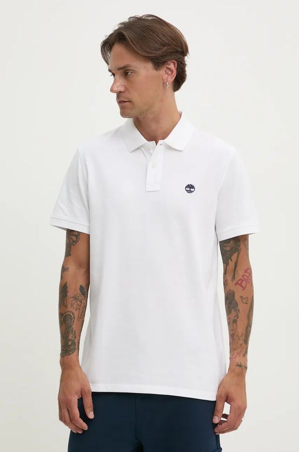 Timberland Pamučna polo majica Timberland boja: bijela, bez uzorka, TB0A6VDP1001