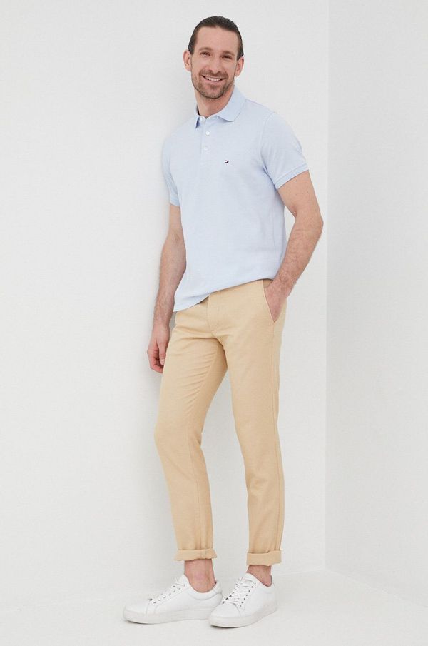 Tommy Hilfiger Pamučna polo majica Tommy Hilfiger glatki, MW0MW17771