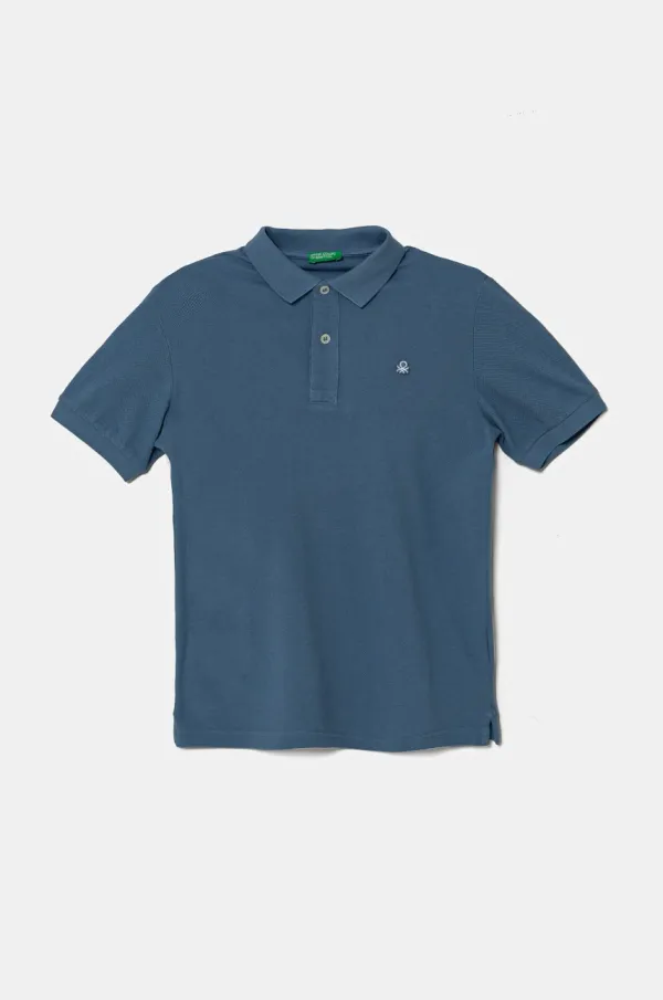 United Colors of Benetton Pamučna polo majica United Colors of Benetton bez uzorka, 3089C300Q