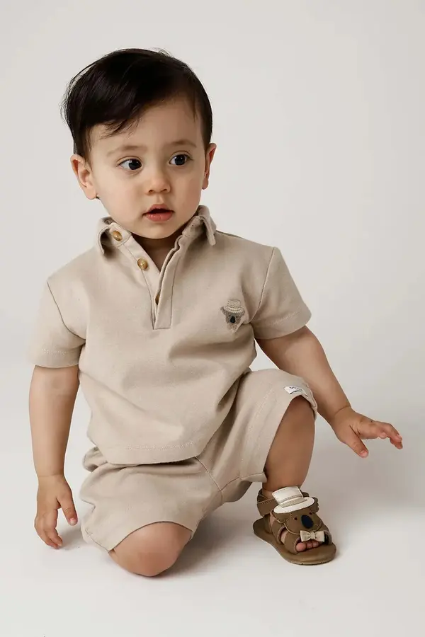 Donsje Pamučna polo majica za bebe Donsje Wouti Shirt Groom