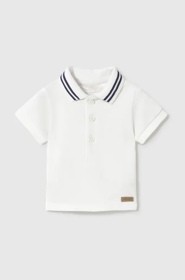 Mayoral Newborn Pamučna polo majica za bebe Mayoral Newborn boja: bijela, bez uzorka, 190
