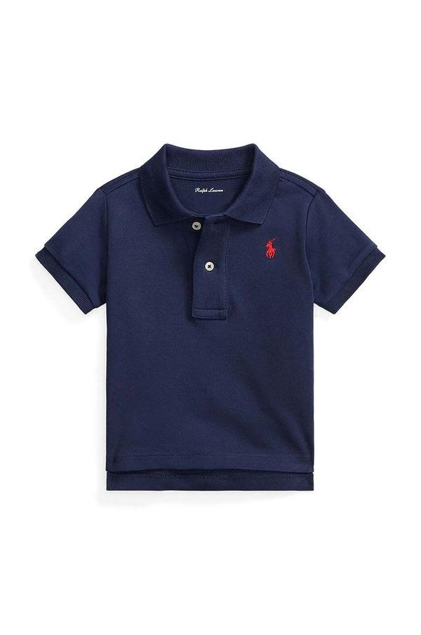 Polo Ralph Lauren Pamučna polo majica za bebe Polo Ralph Lauren boja: tamno plava, bez uzorka, 320570127002