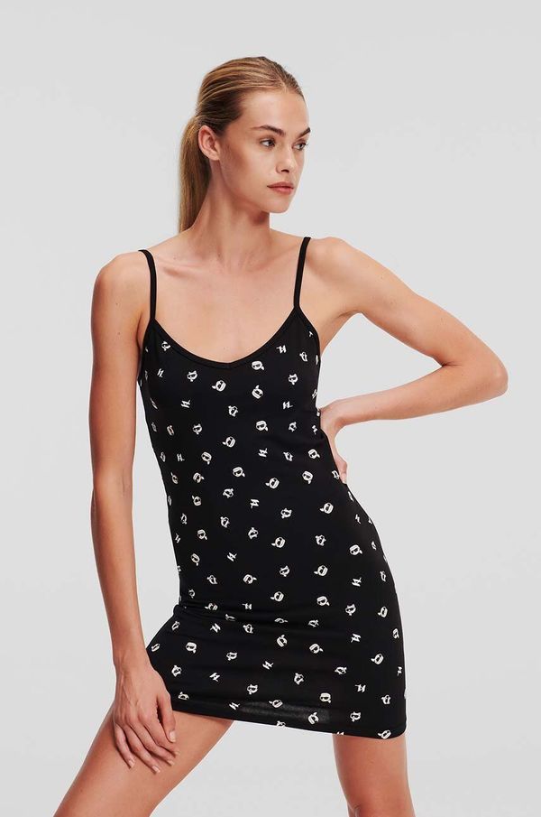 Karl Lagerfeld Pamučna spavaćica Karl Lagerfeld boja: crna, pamučna, 245W2122