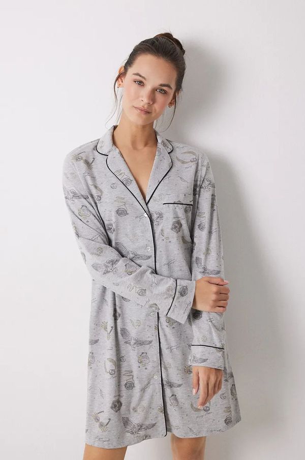 women'secret Pamučna spavaćica women'secret LA NUIT HARRY POTTER boja: siva, pamučna, 4448049