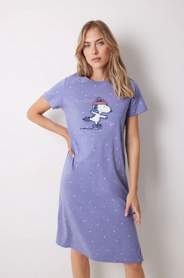 women'secret Pamučna spavaćica women'secret SNOOPY boja: ljubičasta, pamučna, 4448055
