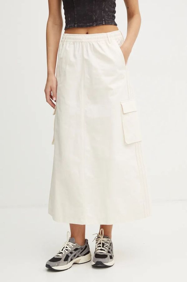 adidas Originals Pamučna suknja adidas Originals boja: bež, midi, širi se prema dolje, IW0949