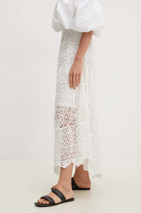 Answear Lab Pamučna suknja Answear Lab boja: bijela, mini, širi se prema dolje