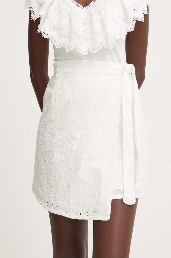 Answear Lab Pamučna suknja Answear Lab boja: bijela, mini, širi se prema dolje