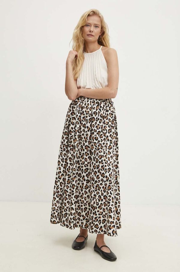 Answear Lab Pamučna suknja Answear Lab boja: smeđa, maxi, širi se prema dolje