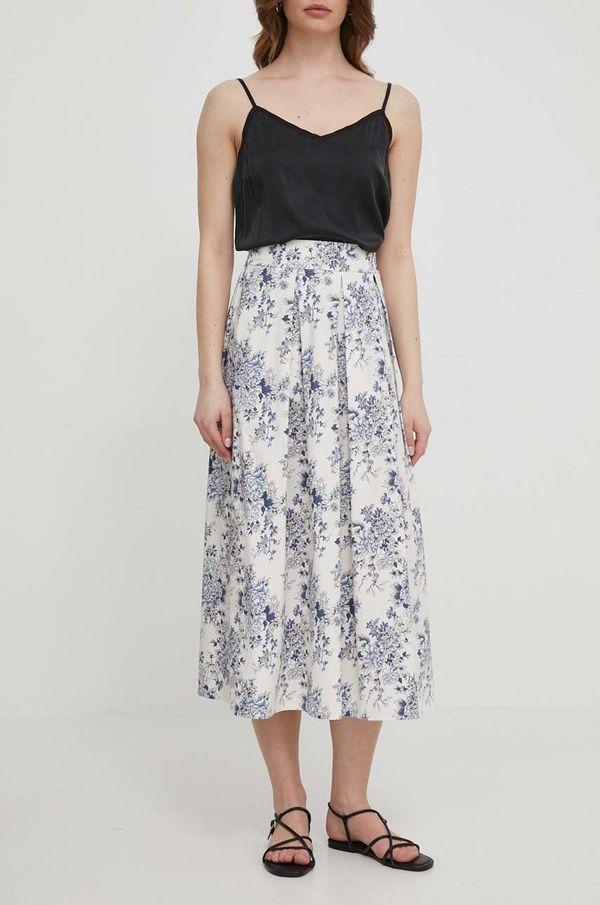 Artigli Pamučna suknja Artigli boja: bež, midi, širi se prema dolje