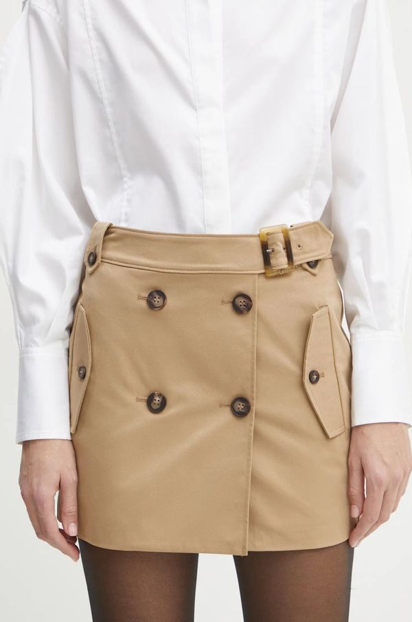 Bardot Pamučna suknja Bardot boja: bež, mini, pencil, 59631SB