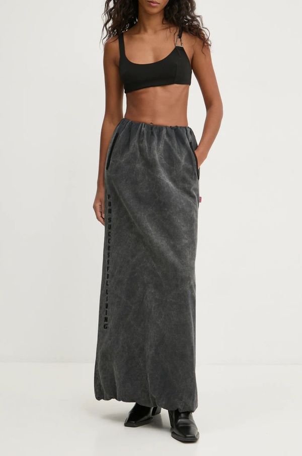 Diesel Pamučna suknja Diesel boja: siva, maxi, ravna, A16098.0BMBK