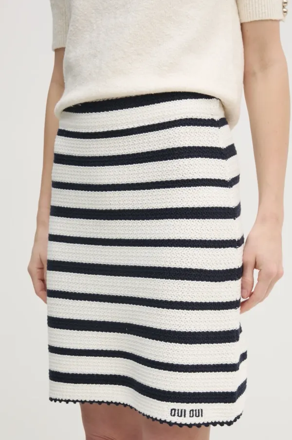 OUI Pamučna suknja OUI boja: bijela, midi, ravna, 91834