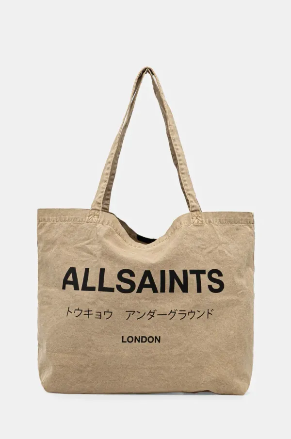 AllSaints Pamučna torba AllSaints boja: bež, M249XB
