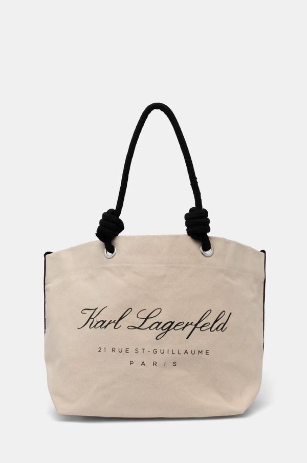 Karl Lagerfeld Pamučna torba Karl Lagerfeld boja: bež, A1W46012