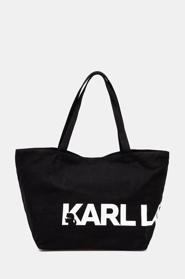 Karl Lagerfeld Pamučna torba Karl Lagerfeld boja: crna, 246W3886