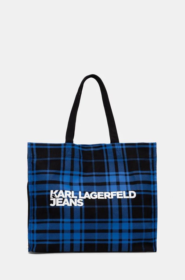 Karl Lagerfeld Jeans Pamučna torba Karl Lagerfeld Jeans boja: tamno plava, 246J3049