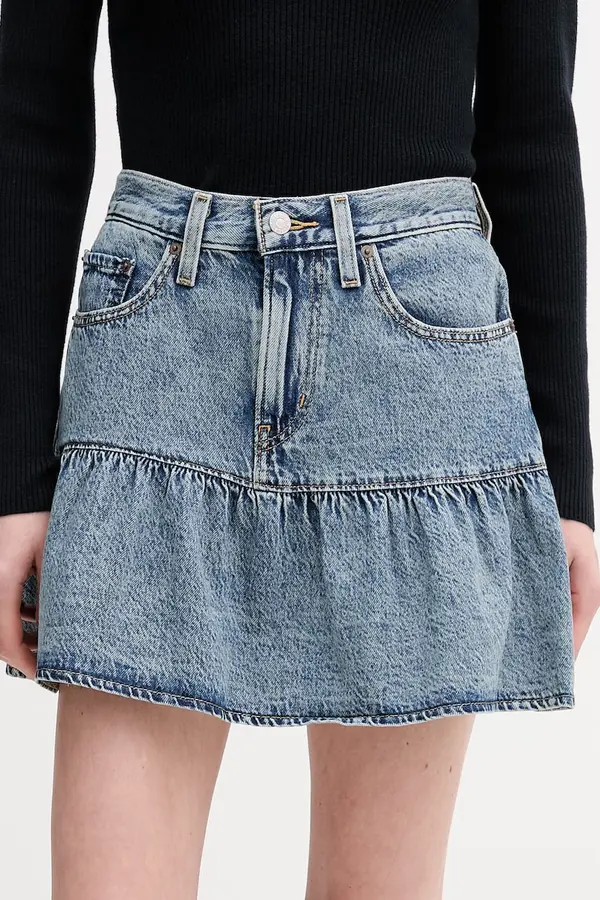 Levi's Pamučna traper suknja Levi's FLOUNCE MINI